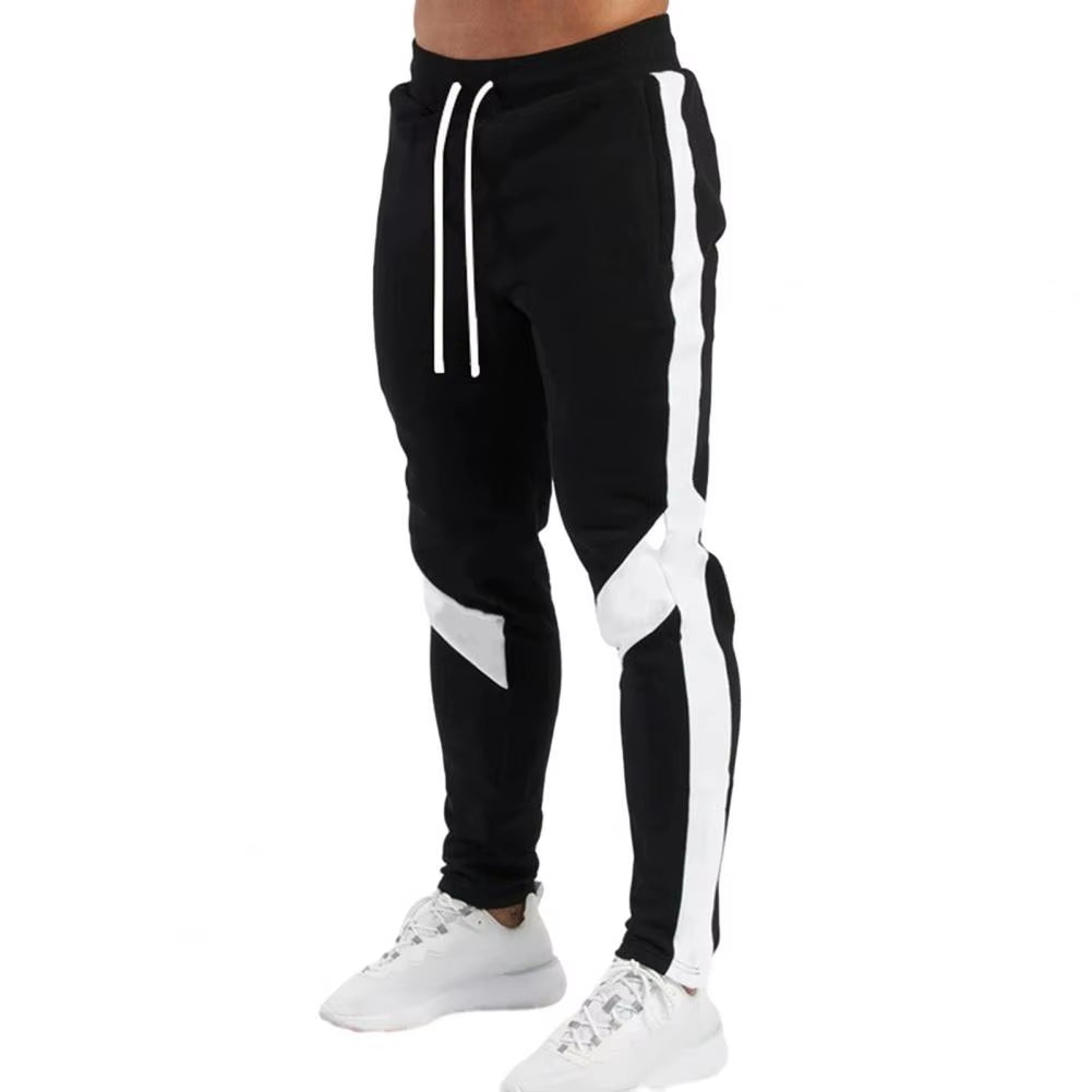 New Men'S Autumn and Winter Casual Color Matching Trousers Korean Style Clothes Fashionable Sports and Fitness Pants Hiking Gym