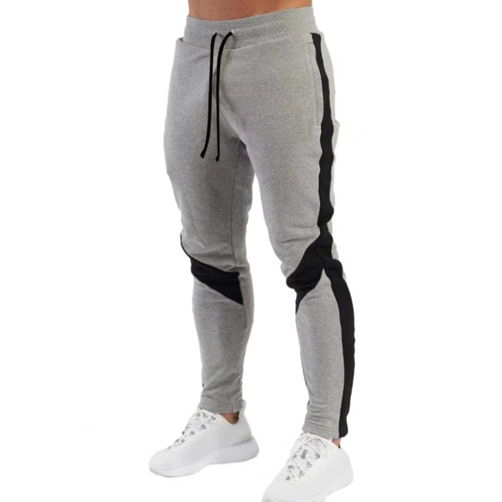 New Men'S Autumn and Winter Casual Color Matching Trousers Korean Style Clothes Fashionable Sports and Fitness Pants Hiking Gym