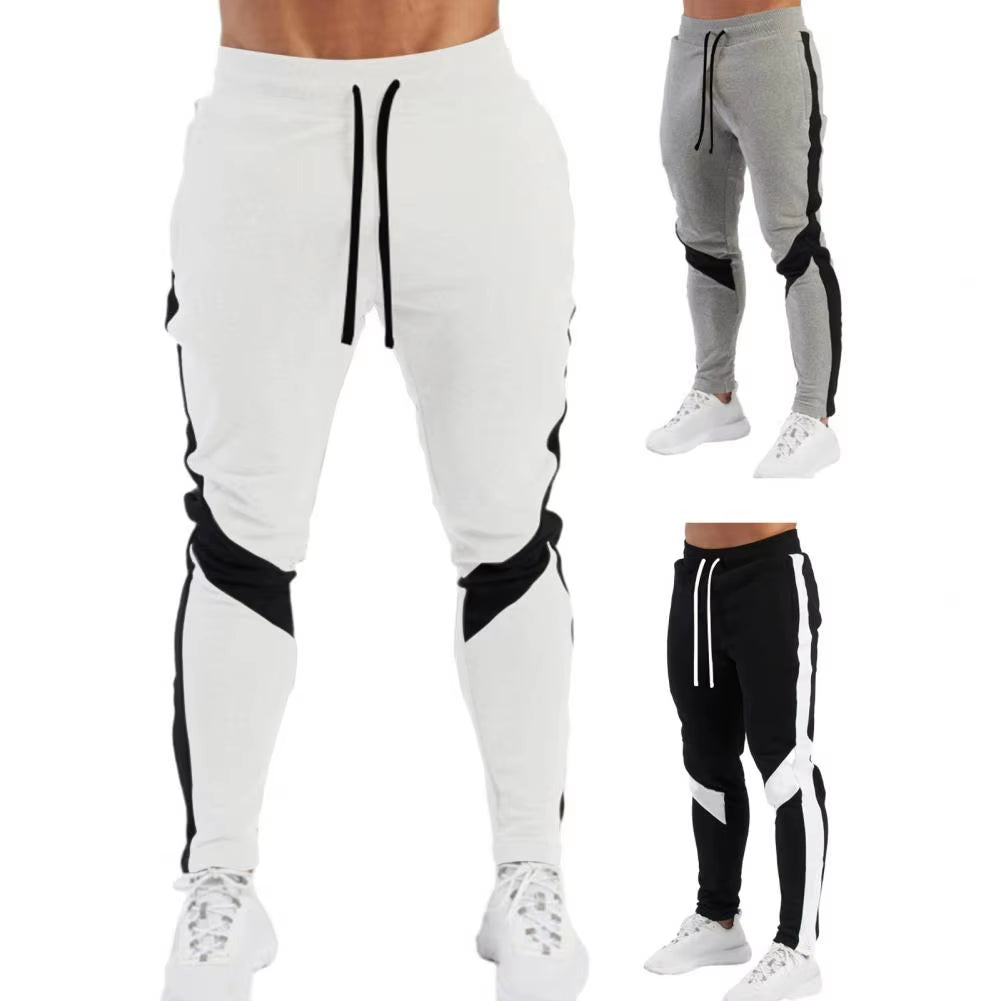 New Men'S Autumn and Winter Casual Color Matching Trousers Korean Style Clothes Fashionable Sports and Fitness Pants Hiking Gym
