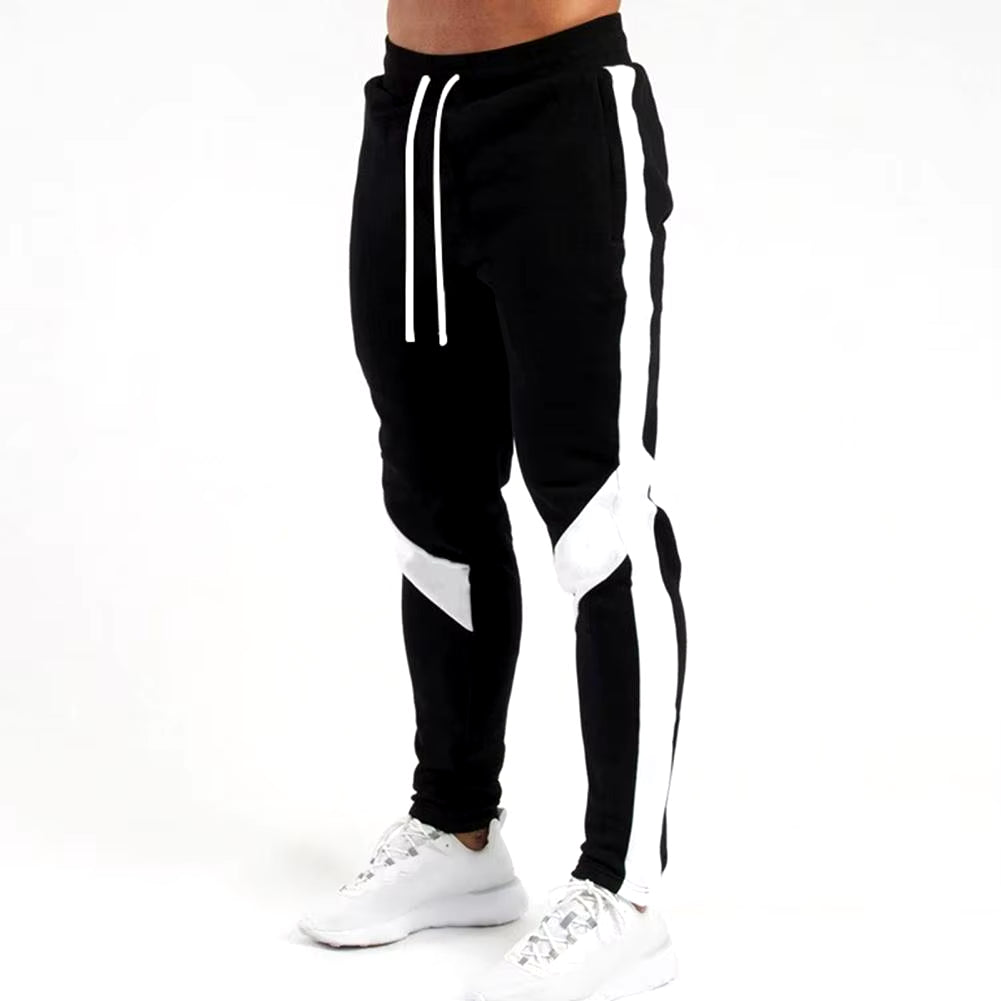 New Men'S Autumn and Winter Casual Color Matching Trousers Korean Style Clothes Fashionable Sports and Fitness Pants Hiking Gym