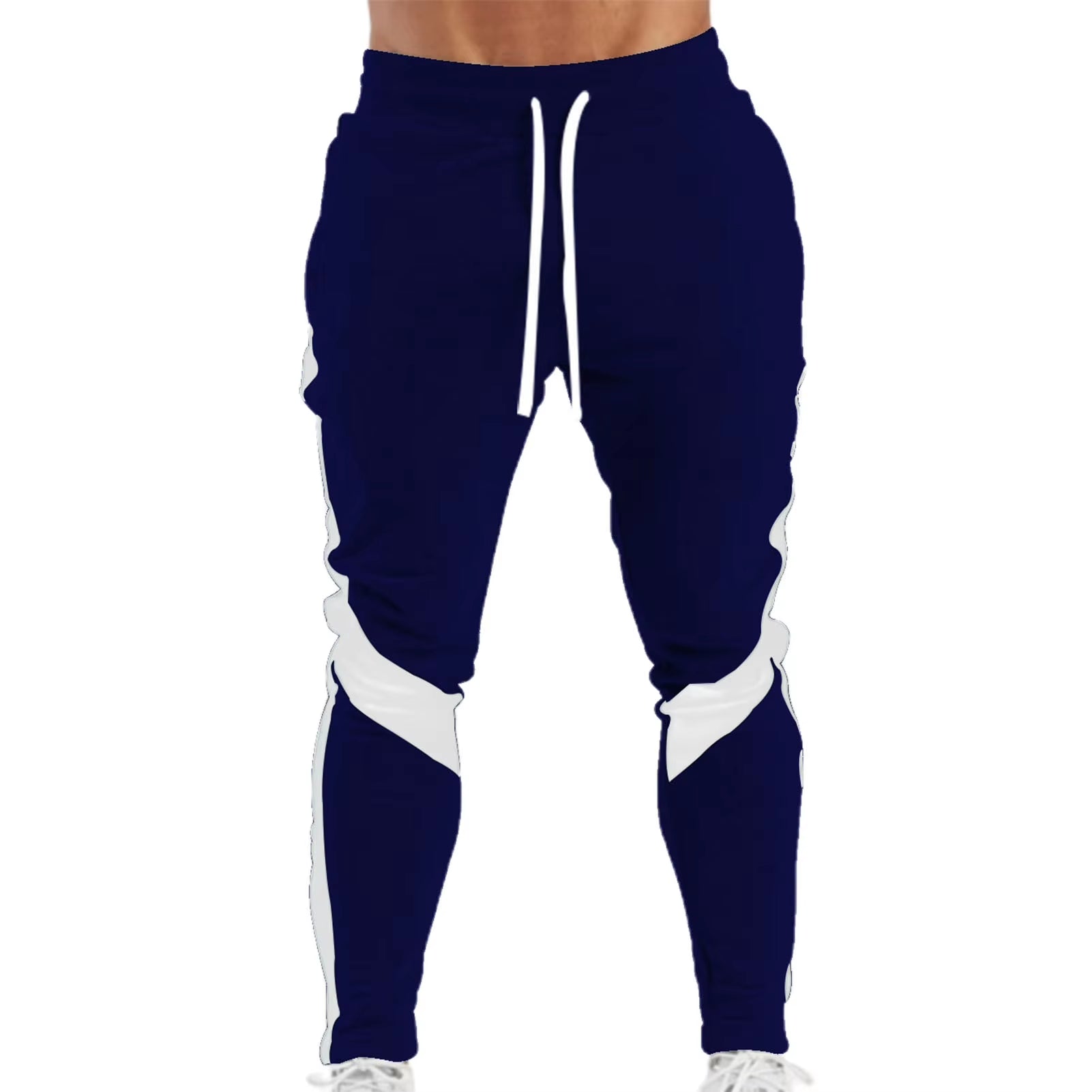 New Men'S Autumn and Winter Casual Color Matching Trousers Korean Style Clothes Fashionable Sports and Fitness Pants Hiking Gym